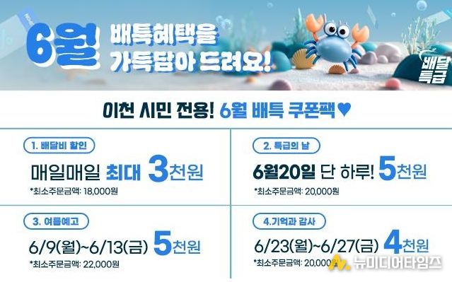 이천시, 공공배달앱 배달특급 6월 쿠폰 이벤트 진행