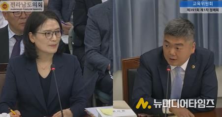 박원종 전라남도의원이 6월 9일 제391회 제1차 정례회 전라남도교육비특별회계 2024회계연도 전라남도교육비특별회계 결산 심사에서 어린이날 행사 확대에 대해 질의하고 있다.