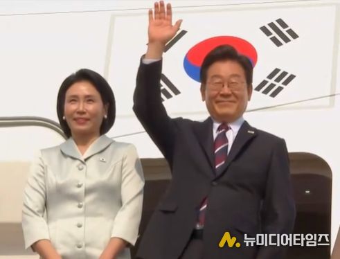 이재명 대통령 서울공항 출발 (KTV 방송화면 캡춰)