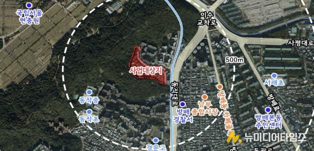 동작동 102-8번지 일대 위치도