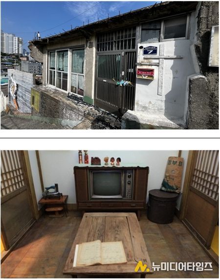 동구 '이중섭 부부 단칸방 재현시설 조성' (위) 대상지 현황 (아래) 설치구상도