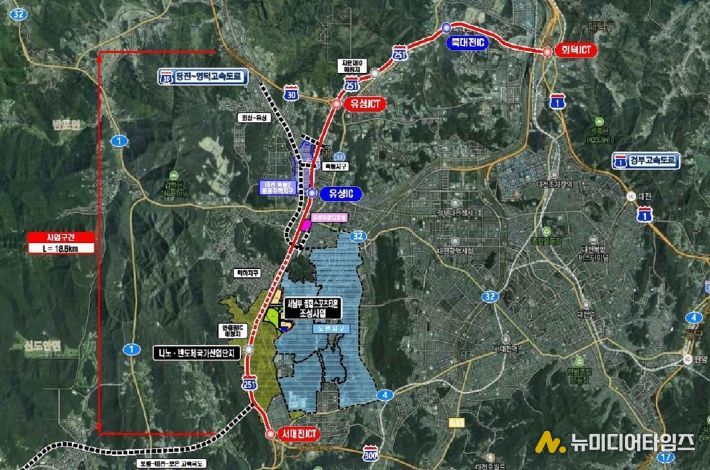 호남고속도로지선 확장 위치도