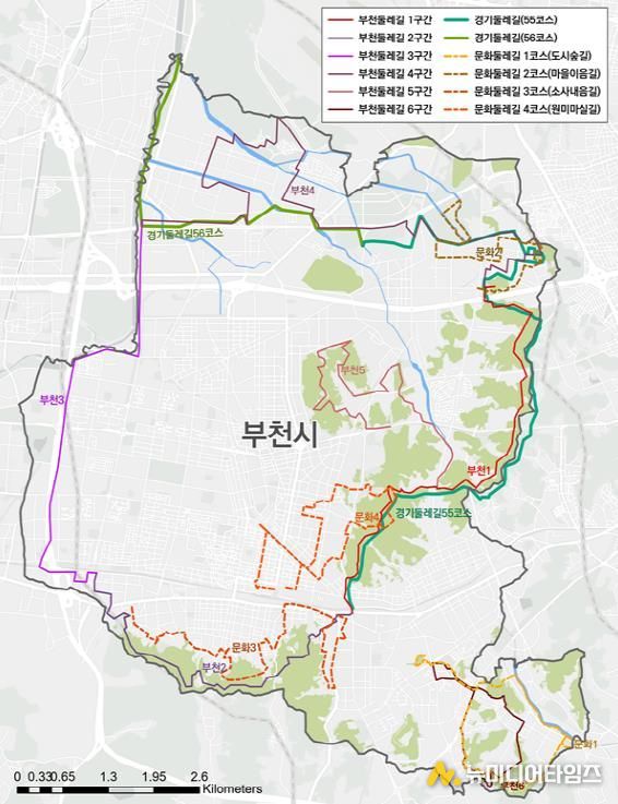 경기도 부천 둘레길 총괄도