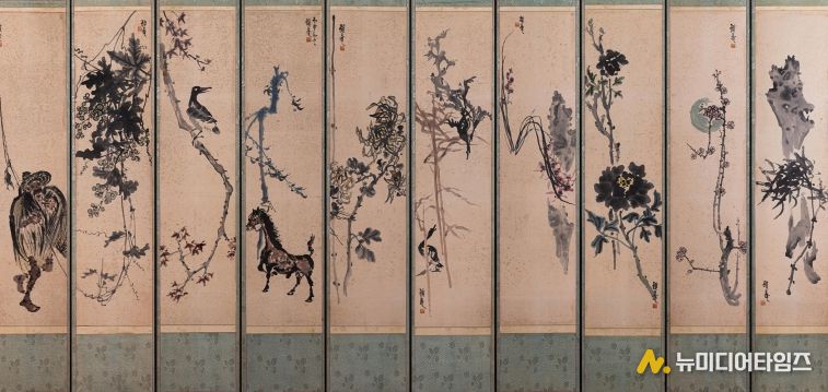 이응노 10폭 병풍