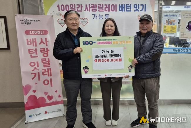 의정부시 가능동 주민자치회 김규영‧김한팔 위원, 사랑릴레이 성금 기부