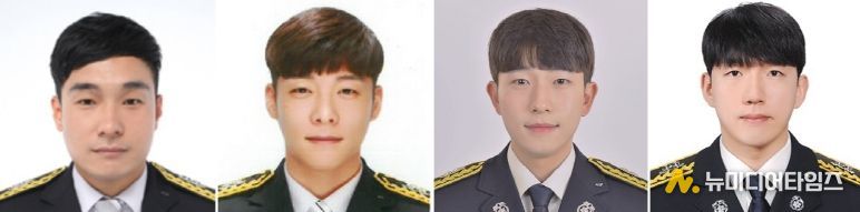 소방장 홍성호, 소방교 박원기, 김지환, 소방사 이규복