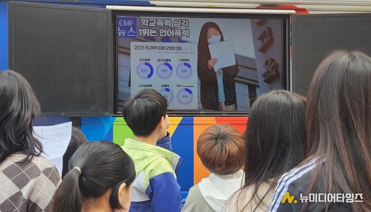 찾아가는 미디어나눔버스 ‘언어폭력 예방 TV뉴스 체험’