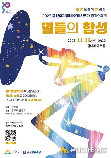 2025 금천우리동네오케스트라 정기연주회 ‘별들의 함성’ 홍보물