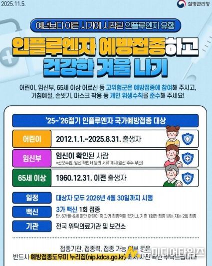 인플루엔자 예방접종 안내문