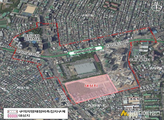 구의·자양재정비촉진지구 위치도