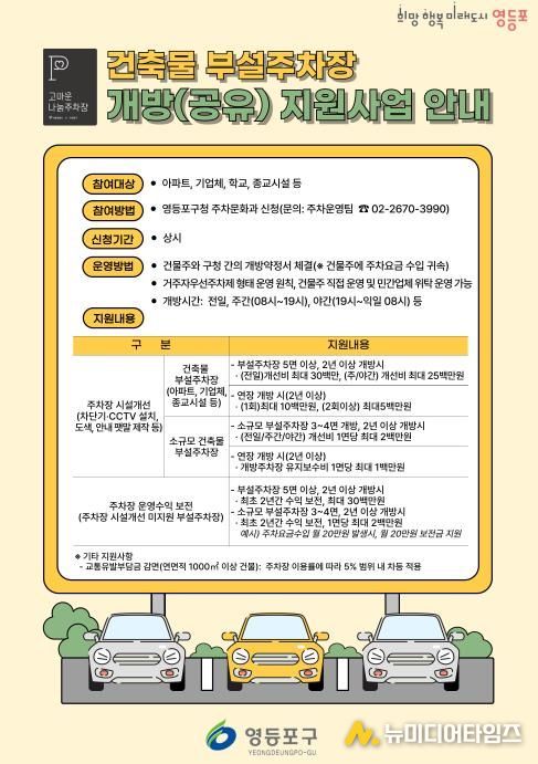 부설주차장 개방 지원사업 안내문