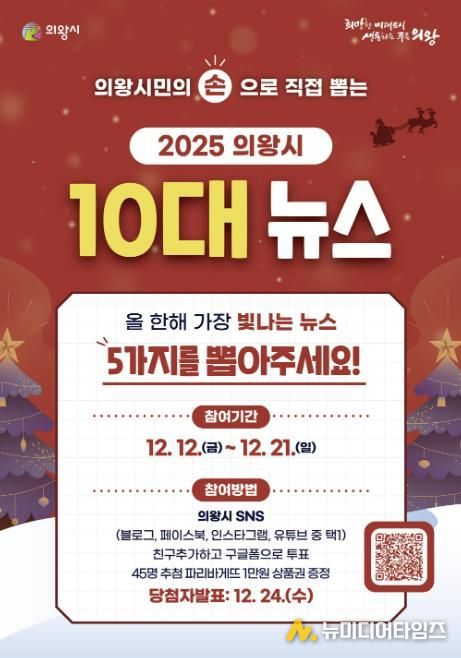 시민이 뽑는‘의왕시 10대 뉴스’…21일까지 온라인 투표