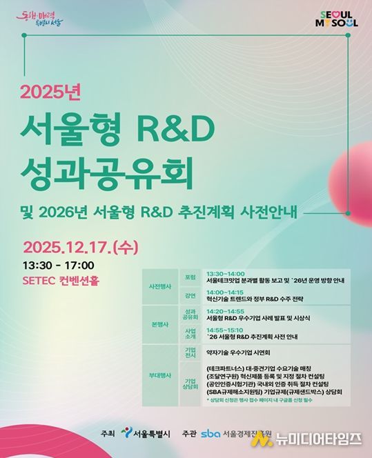 2025년 서울형 R&D 성과공유회 포스터