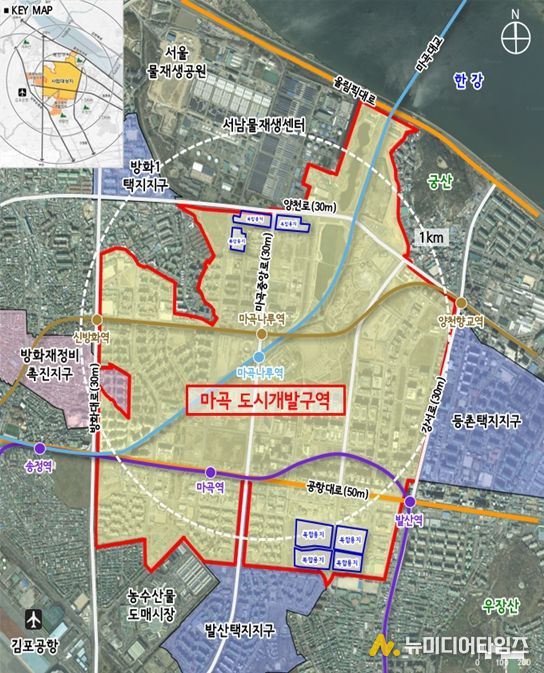 위치도 (강서구 마곡동 일대)