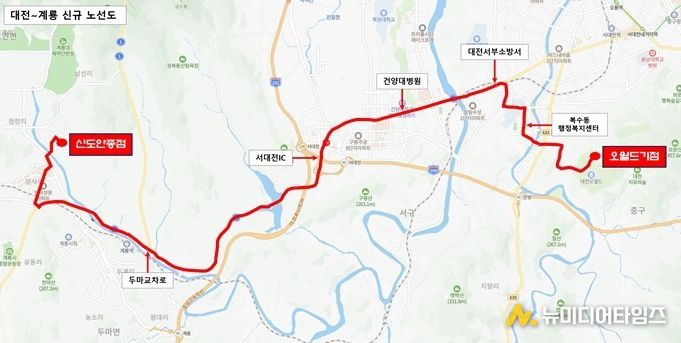 첨단 2번 1월 1일부터 신구교 미경유, 봉산동기점지로 운행