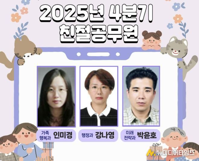 괴산군, 2025년 4분기 친절공무원 3명 선정