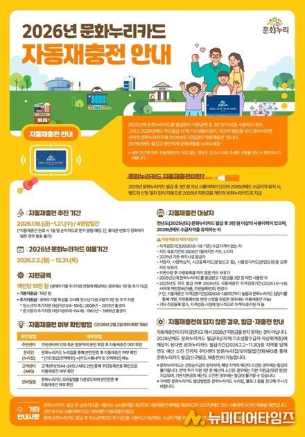 <2026년 문화누리카드 자동재충전 안내> 이미지
