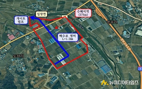 1. 풍세면 남관지구 위치도 및 수혜구역