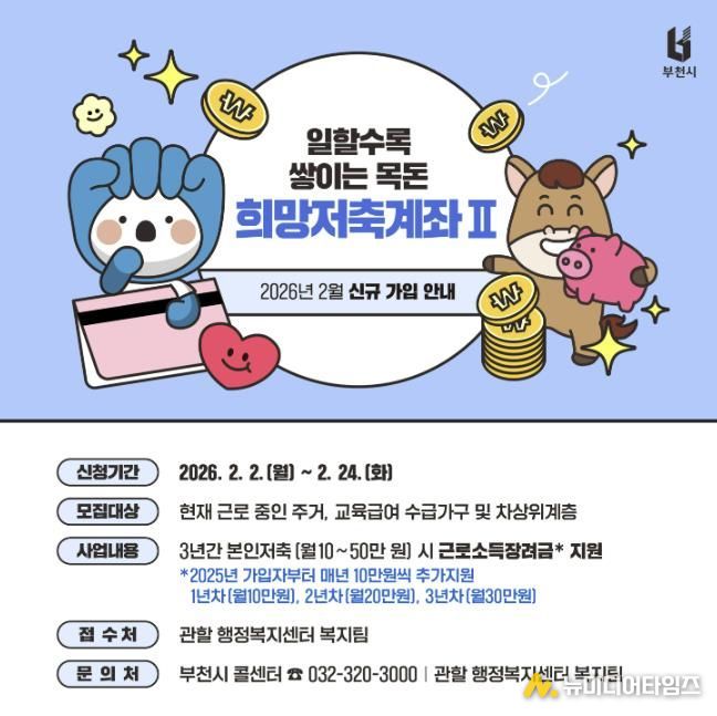 2026년 희망저축계좌(Ⅱ) 가입자 신규 모집 홍보물