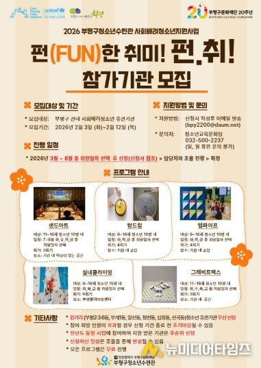 청소년수련관 사회배려청소년지원사업포스터