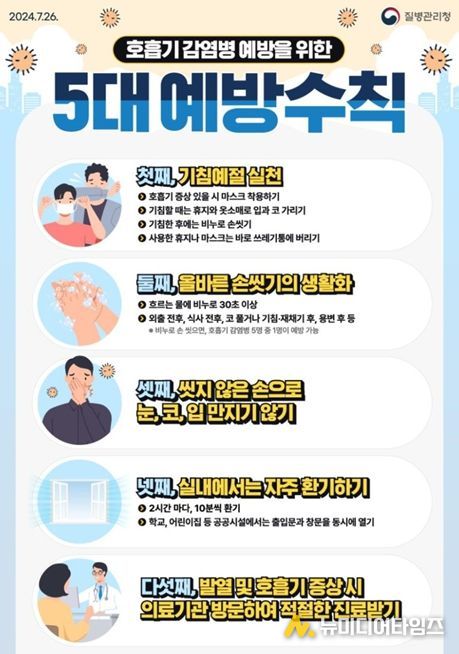 접종 안내문 및 호흡기감염병 예방수칙