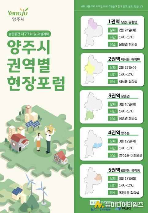 양주시 농촌공간 재구조화 및 재생 기본계획 수립 권역별 주민현장포럼 개최