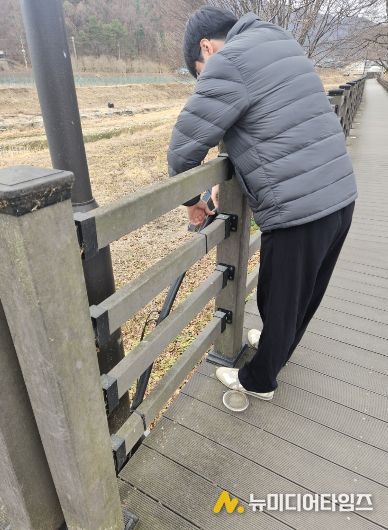 금산군농업기술센터 사계절 경관단지 시설물 점검 모습