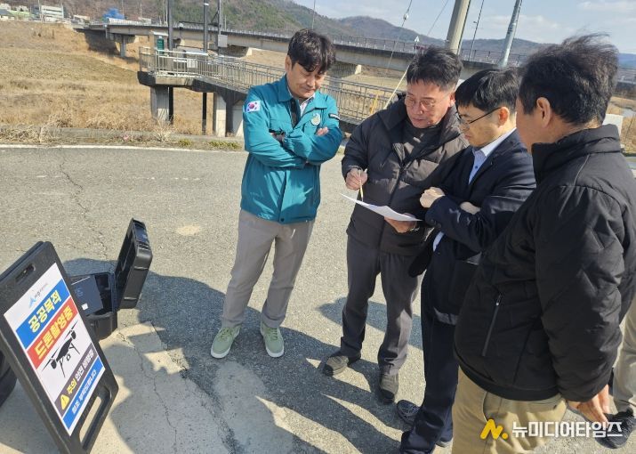 김하균 행정부시장 하천 불법시설물 드론 촬영 현장 점검