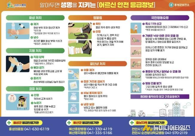 홍성군, 경로당에 ‘어르신 안전 응급정보’ 포스터 게시