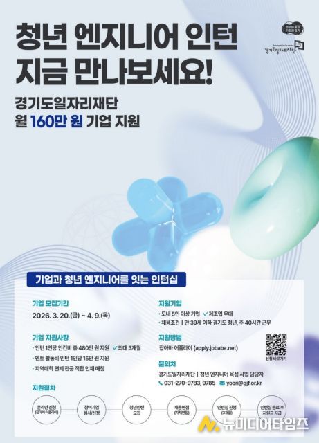 「청년 엔지니어 육성사업」 지역 청년 채용연계형 인턴십 참여기업모집 포스터