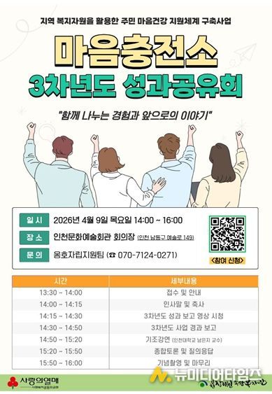 인천장애인종합복지관, 정신장애인 ‘마음충전소’ 3년 성과공유회
