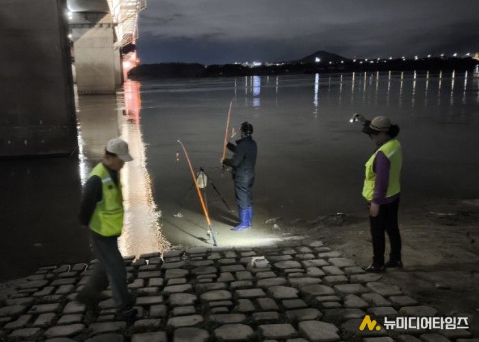 한강변 불법 낚시 행위 단속