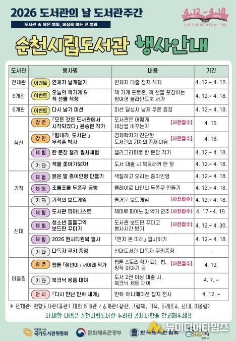 도서관주간 맞아 독서문화행사