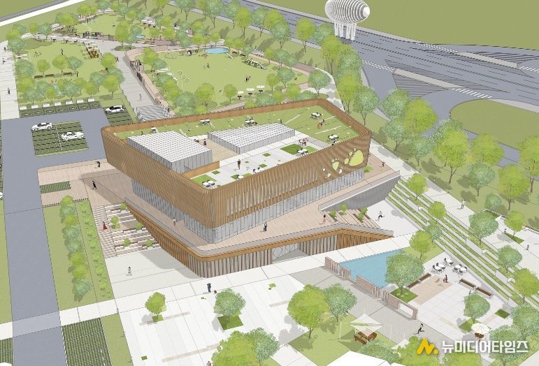 나주시가 금천면 원곡리 1043번지 일원에 반려동물 테마파크 조성을 추진한다. 사진은 건축 설계공모 당선작 조감도.