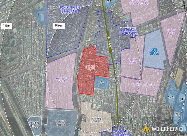 위치도 (중랑구 면목동 542-7번지 일대)