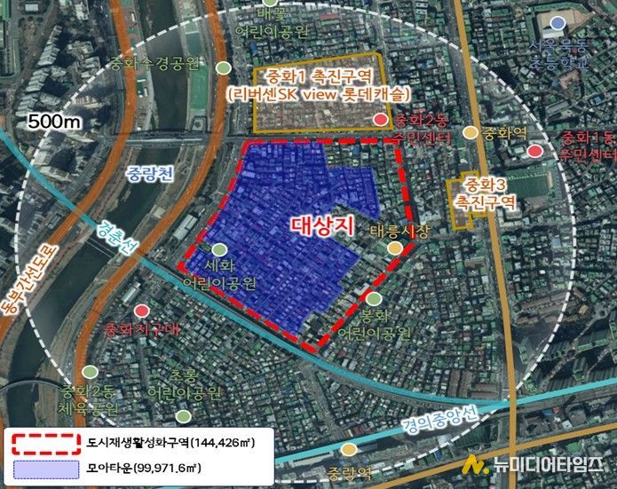 위치도 (중랑구 중화2동 도시재생활성화구역)